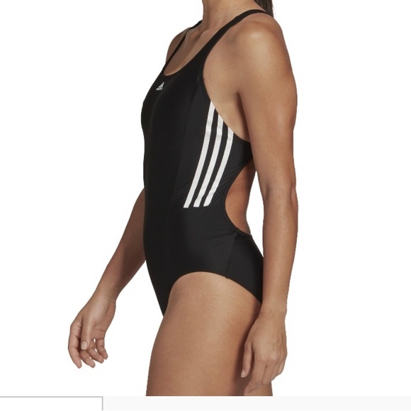Adidas Women's MID 3-STRIPES black and white SWIMSUIT size 14 - Picture 4 of 6